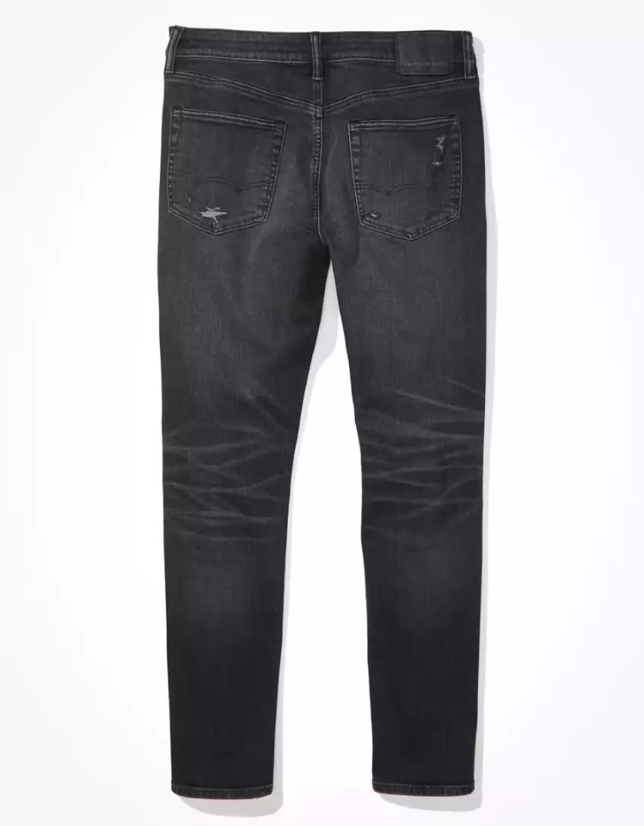 Jean American Eagle AE AirFlexPatched Athlétiques Fit Noir Lavage Homme | HFG-65896243